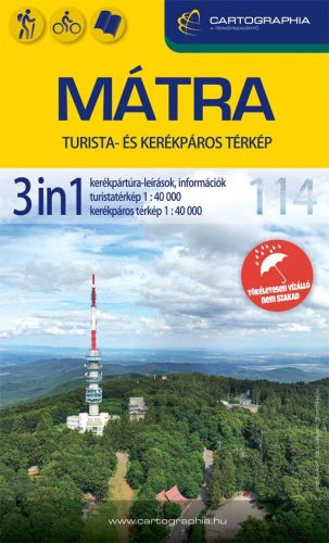 MÁTRA TÚRISTA- ÉS KERÉKPÁROS TÉRKÉP 3IN1 1:40000