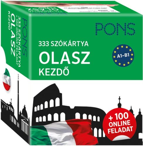 PONS 333 SZÓKÁRTYA OLASZ KEZDŐ + 100 ONLINE FELADAT