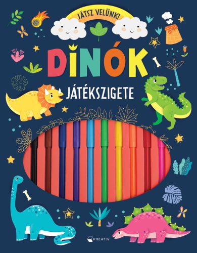 DINÓK JÁTÉKSZIGETE - JÁTSSZ VELÜNK!  (FILCTOLL KÉSZLETTEL)