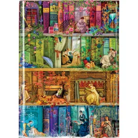 FLAME TREE A6 NOTESZ STITCH IN TIME BOOKSHELVES