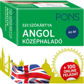   333 SZÓKÁRTYA - ANGOL KÖZÉPHALADÓ A2-B1 + 100 ONLINE FELADAT (PONS)