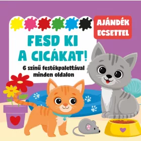   FESD KI A CICÁKAT! - 6 SZÍNŰ FESTÉKPALETTÁVAL MINDEN OLDALON - AJÁNDÉK ECSETTEL