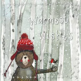   KÉPESLAP BORÍTÉKKAL, ALEX CLARK, 12X12 CM, KARÁCSONYI MACI