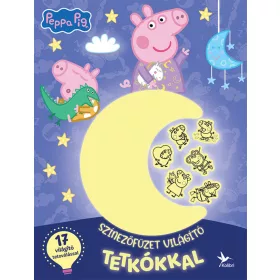 SZÍNEZŐFÜZET VILÁGÍTÓ TETKÓKKAL - PEPPA MALAC