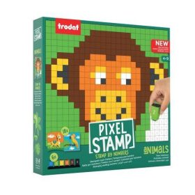   BÉLYEGZŐ TRODAT PIXEL STAMP SZÁMOZOTT KIFESTŐ SZETT ÁLLATOK