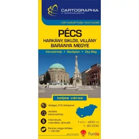 PÉCS-BARANYA MEGYE -  VÁROSTÉRKÉP - -SC- -