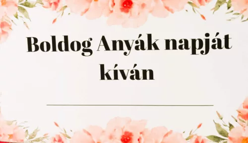 Anyák napi szeretetszalag (rózsaszín virágminta)